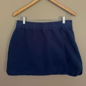 {Outdoor Voices} Organic Cotton Terry Mini Skirt in Navy - Womens Medium
